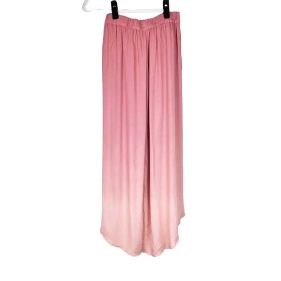 Young Fabulous & Broke Wide Leg Slit pink ombré flowy Rayon pants - Picture 3 of 8